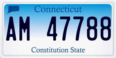 CT license plate AM47788