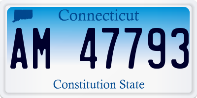 CT license plate AM47793