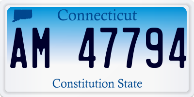CT license plate AM47794