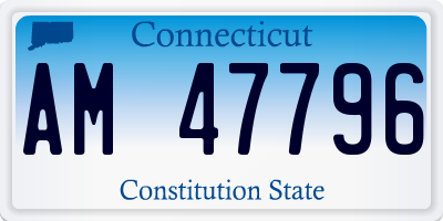 CT license plate AM47796