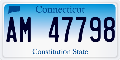 CT license plate AM47798