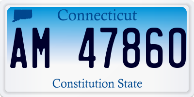CT license plate AM47860