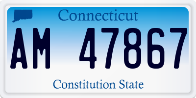 CT license plate AM47867