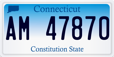 CT license plate AM47870