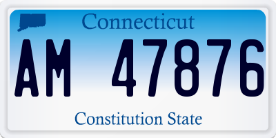 CT license plate AM47876