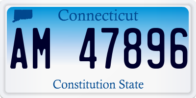 CT license plate AM47896