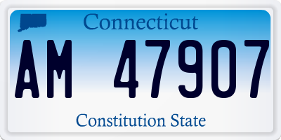 CT license plate AM47907