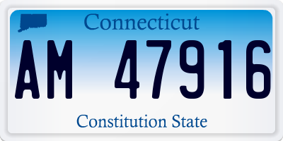 CT license plate AM47916