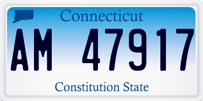 CT license plate AM47917