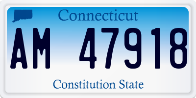 CT license plate AM47918