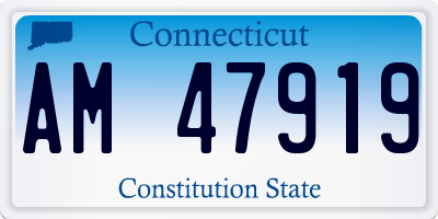 CT license plate AM47919