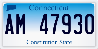 CT license plate AM47930