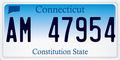 CT license plate AM47954