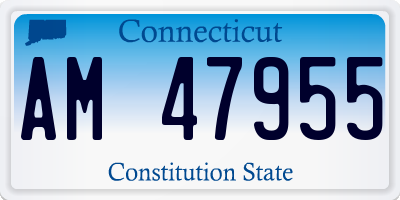 CT license plate AM47955