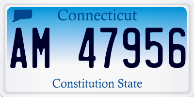 CT license plate AM47956