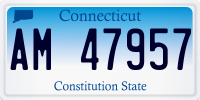 CT license plate AM47957