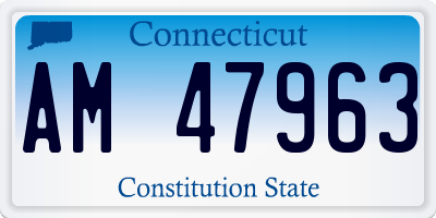 CT license plate AM47963