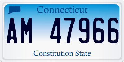 CT license plate AM47966