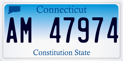 CT license plate AM47974