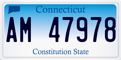 CT license plate AM47978