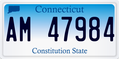 CT license plate AM47984