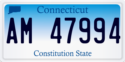 CT license plate AM47994