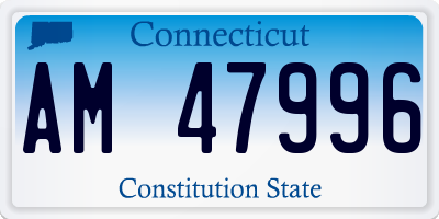 CT license plate AM47996
