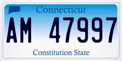CT license plate AM47997
