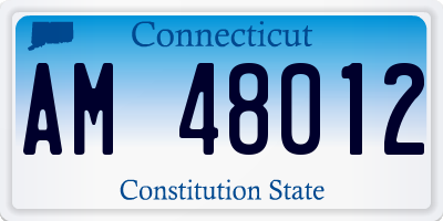 CT license plate AM48012