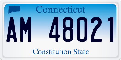 CT license plate AM48021