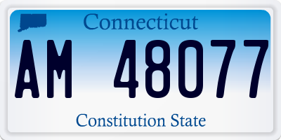 CT license plate AM48077