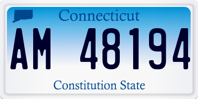 CT license plate AM48194