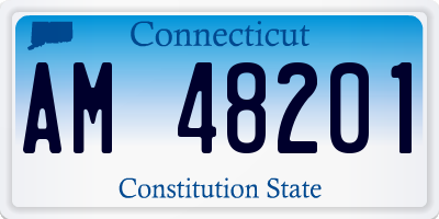 CT license plate AM48201