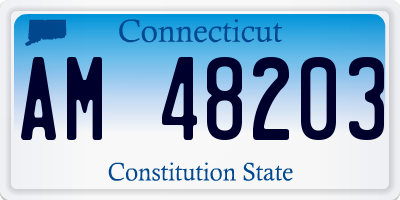 CT license plate AM48203