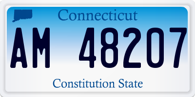 CT license plate AM48207
