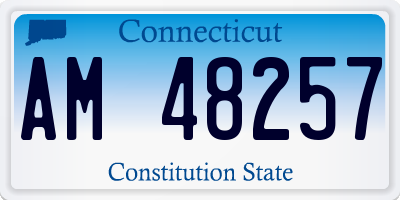 CT license plate AM48257