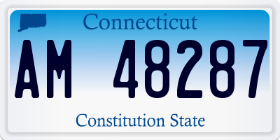 CT license plate AM48287