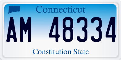 CT license plate AM48334