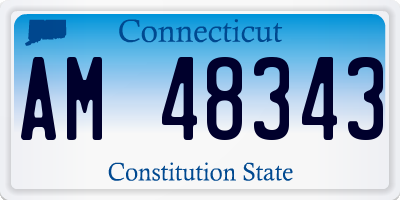 CT license plate AM48343