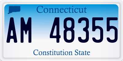 CT license plate AM48355