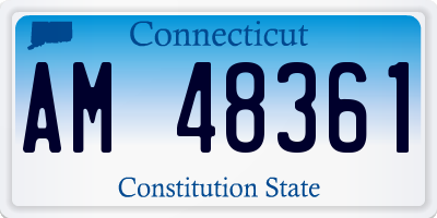 CT license plate AM48361
