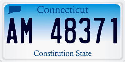 CT license plate AM48371