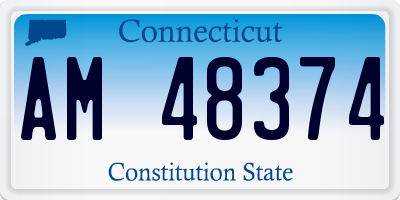 CT license plate AM48374