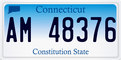 CT license plate AM48376