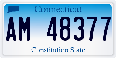 CT license plate AM48377
