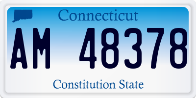 CT license plate AM48378