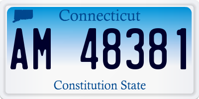 CT license plate AM48381