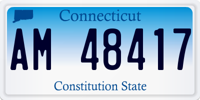 CT license plate AM48417