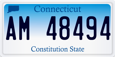 CT license plate AM48494