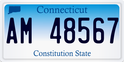 CT license plate AM48567